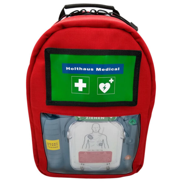 PARAMEDIC Sanitätsrucksack für AEDs mit Holthaus Medical Logo