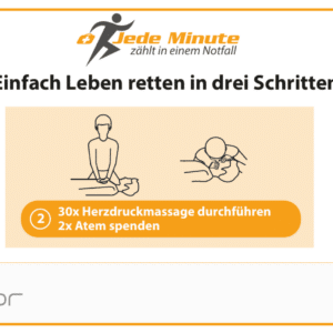 AED Schild mit Hinweisen zur Reanimation (Innenbereich)